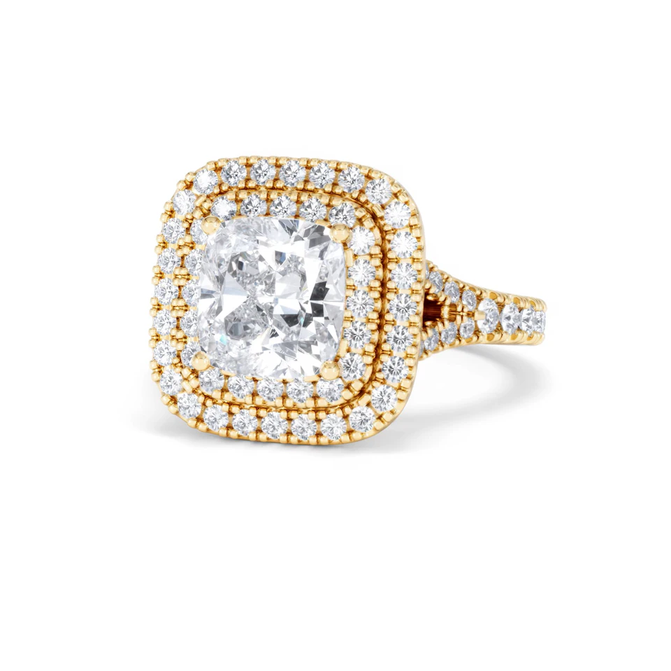Anastasia Lab Diamond Halo Engagement Ring in 18K Gold 2.70ct F/VS1