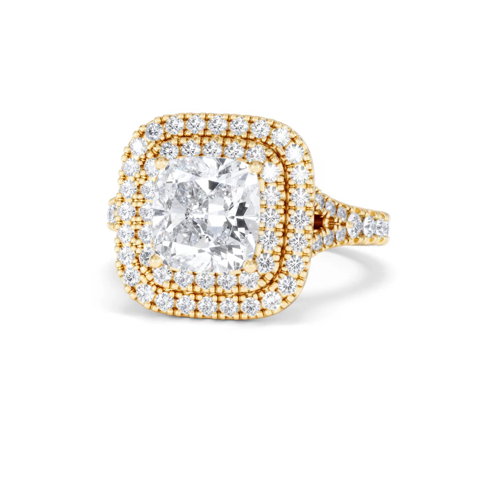Anastasia Lab Diamond Halo Engagement Ring in 18K Gold 2.70ct F/VS1