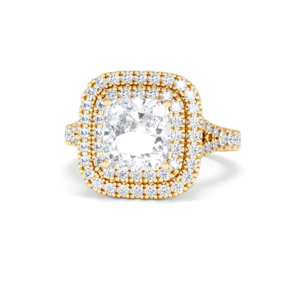 Anastasia Lab Diamond Halo Engagement Ring in 18K Gold 2.70ct F/VS1