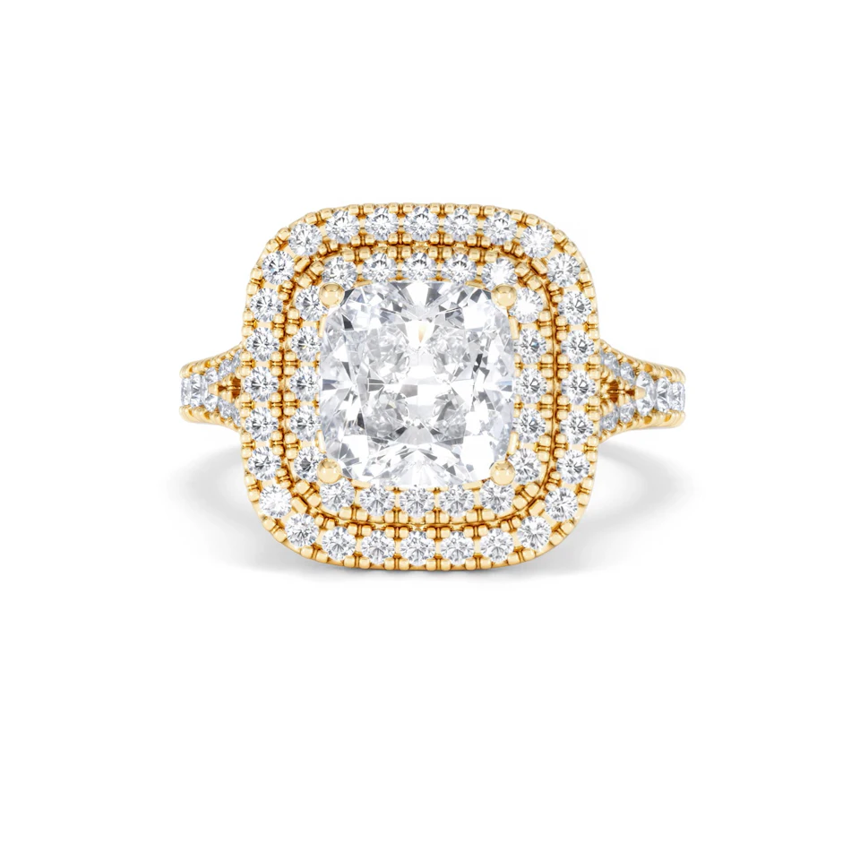 Anastasia Lab Diamond Halo Engagement Ring in 18K Gold 2.70ct F/VS1