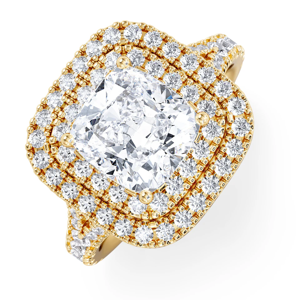 Anastasia Lab Diamond Halo Engagement Ring in 18K Gold 2.70ct F/VS1