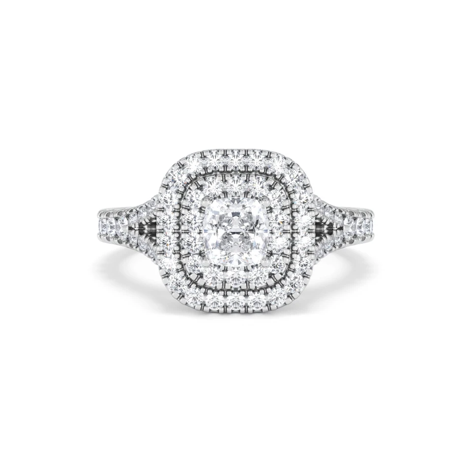 Anastasia Diamond Halo Engagement Ring in Platinum 1.30ct G/SI2