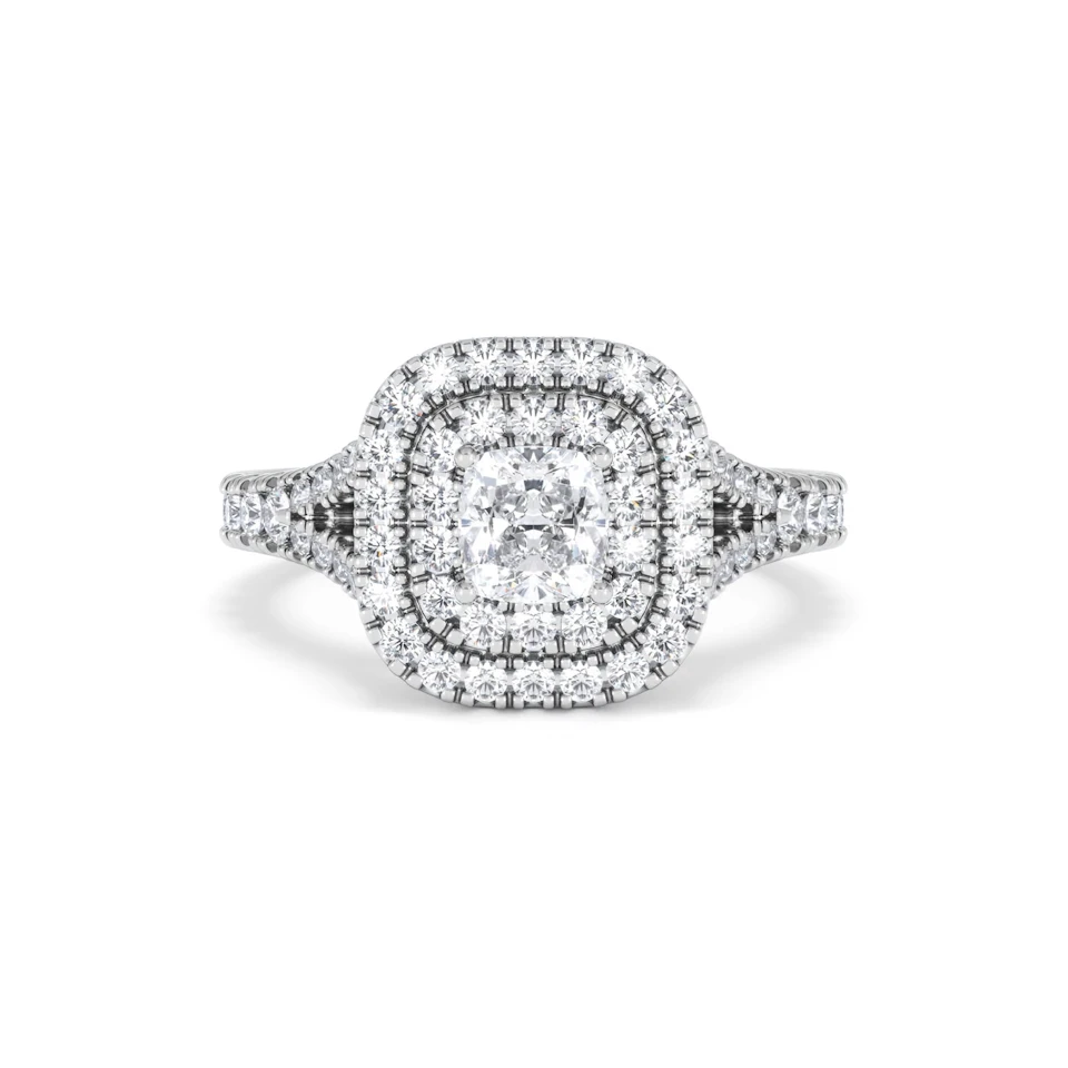 Anastasia Diamond Halo Engagement Ring in Platinum 1.30ct G/VS2
