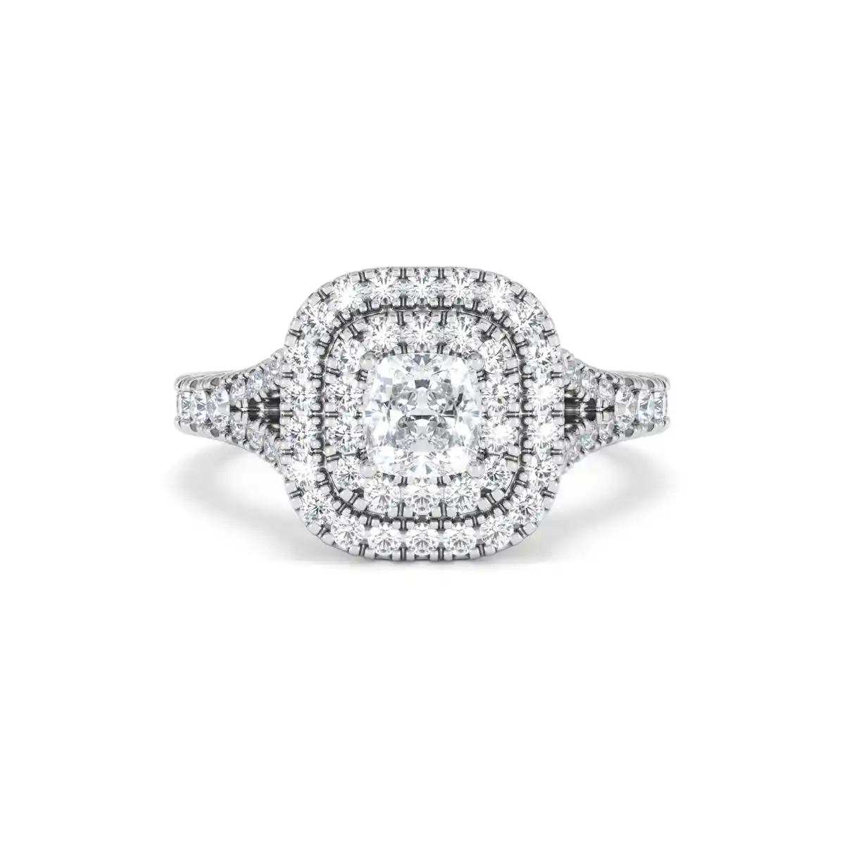 Anastasia Lab Diamond Halo Engagement Ring in Platinum 1.30ct F/VS1