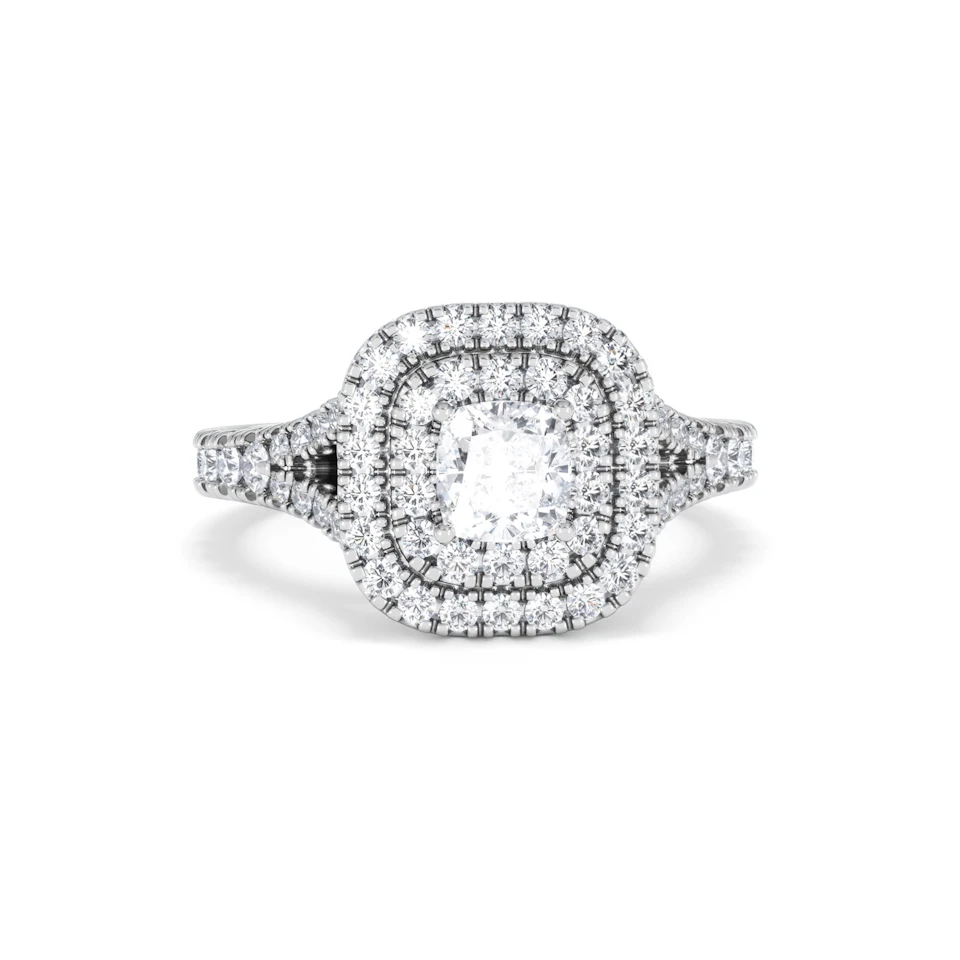 Anastasia Diamond Halo Engagement Ring in Platinum 1.30ct G/SI2