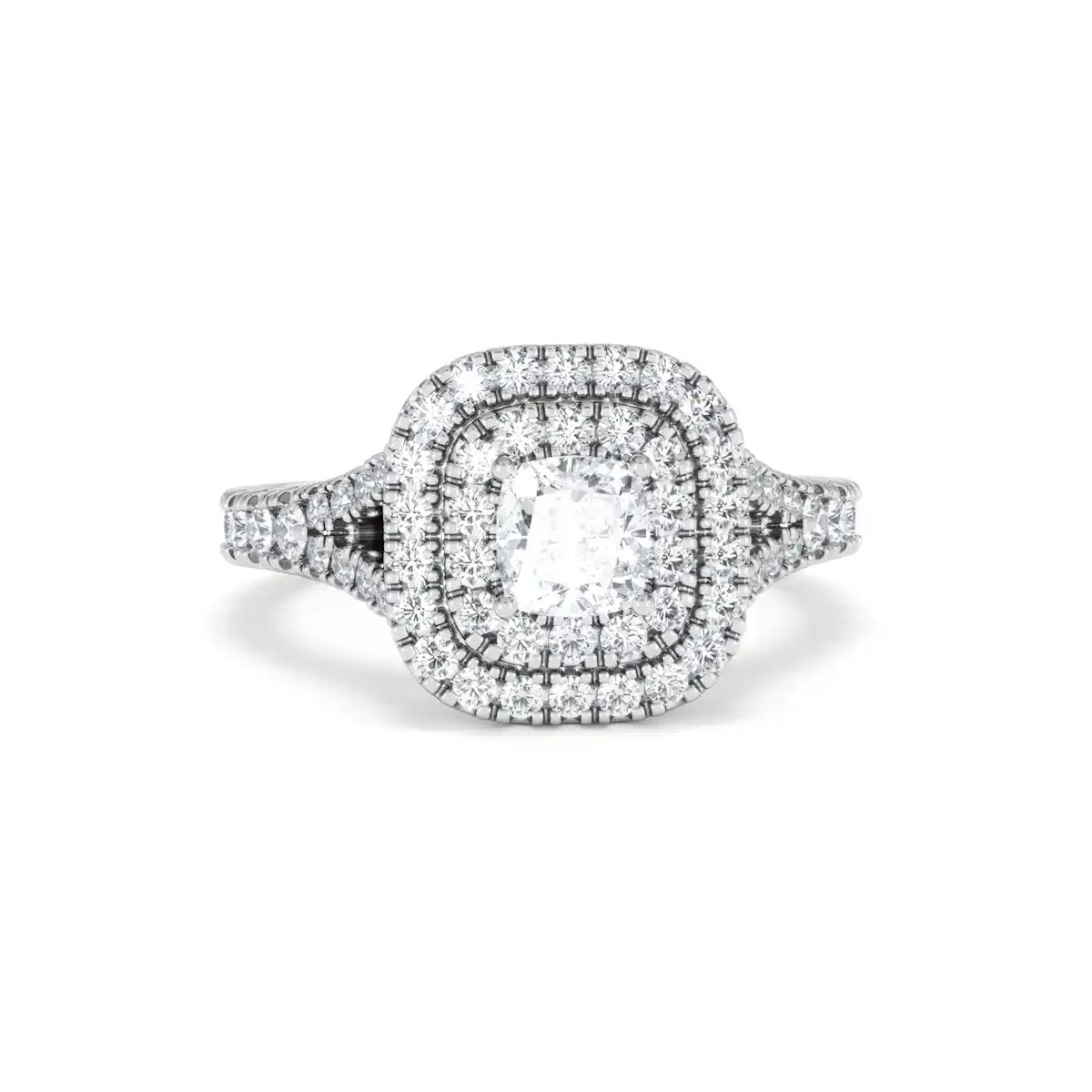 Anastasia Lab Diamond Halo Engagement Ring in Platinum 1.30ct F/VS1