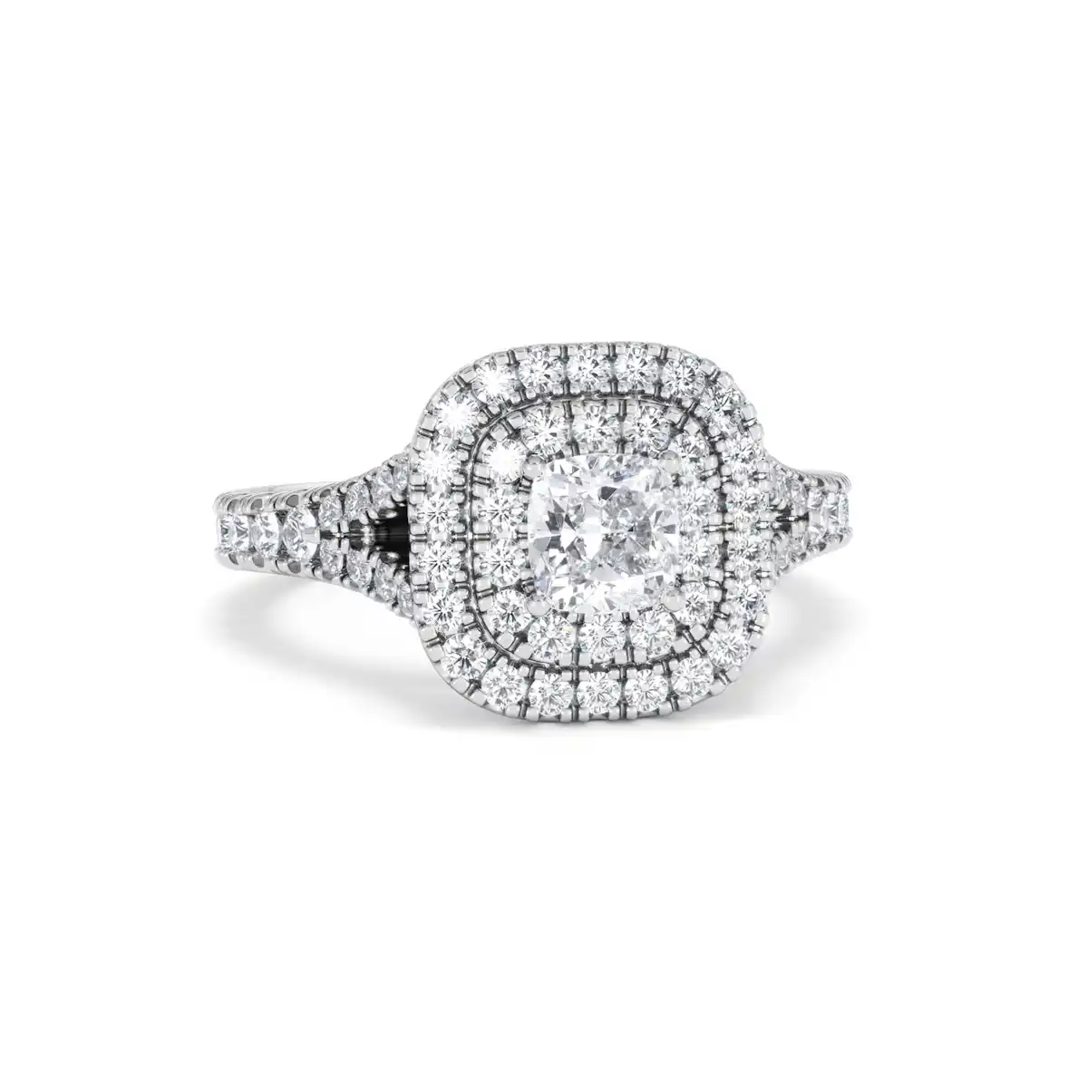 Anastasia Lab Diamond Halo Engagement Ring in Platinum 1.30ct F/VS1