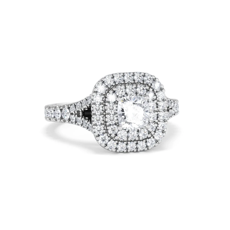 Anastasia Diamond Halo Engagement Ring in Platinum 1.30ct G/SI2