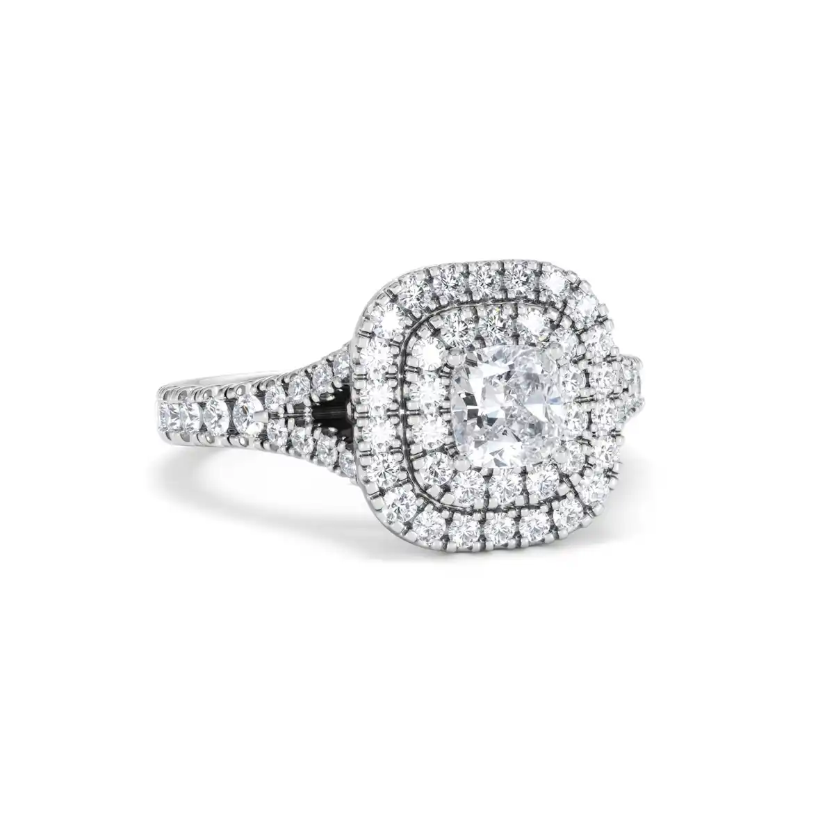 Anastasia Lab Diamond Halo Engagement Ring in Platinum 1.30ct F/VS1