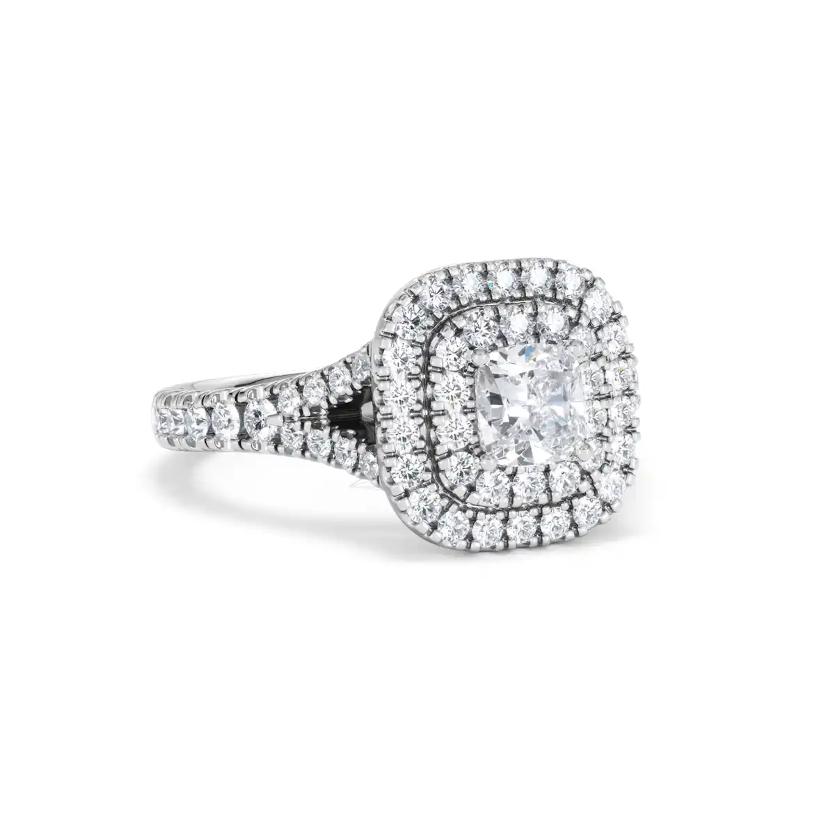 Anastasia Lab Diamond Halo Engagement Ring in Platinum 1.30ct F/VS1