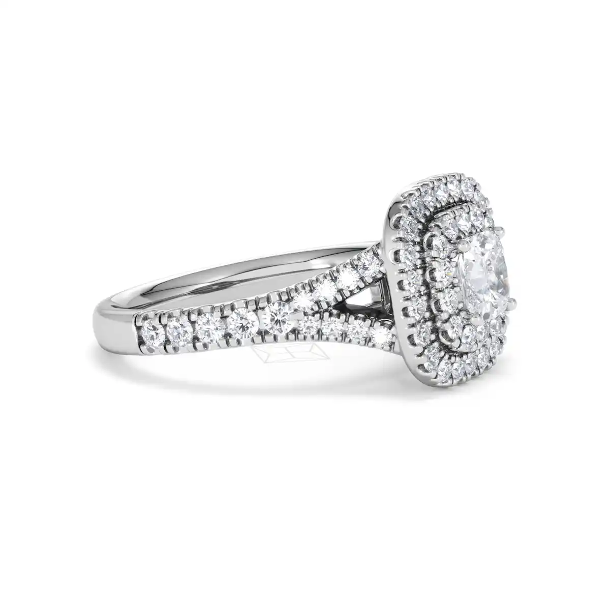 Anastasia Lab Diamond Halo Engagement Ring in Platinum 1.30ct F/VS1