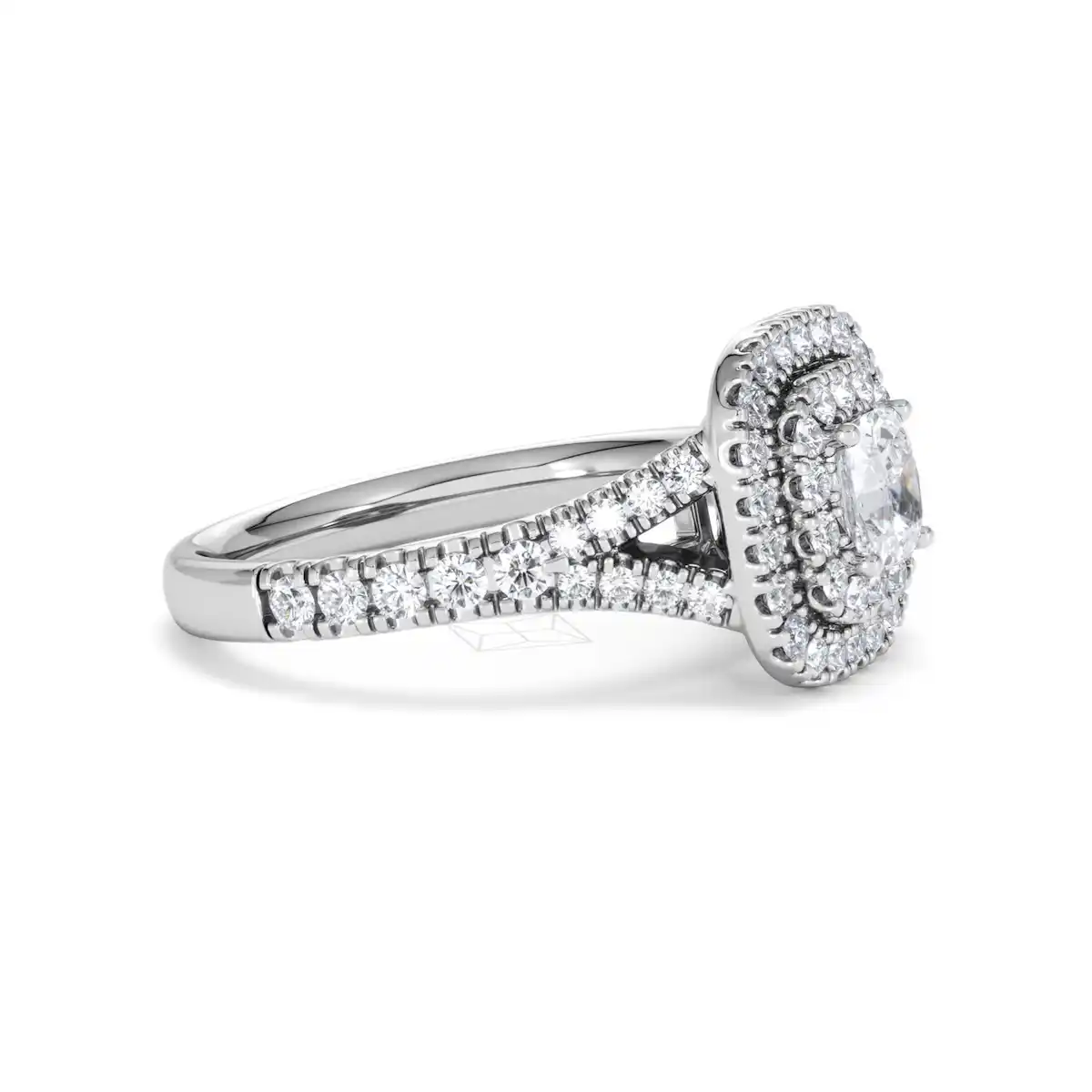 Anastasia Lab Diamond Halo Engagement Ring in Platinum 1.30ct F/VS1