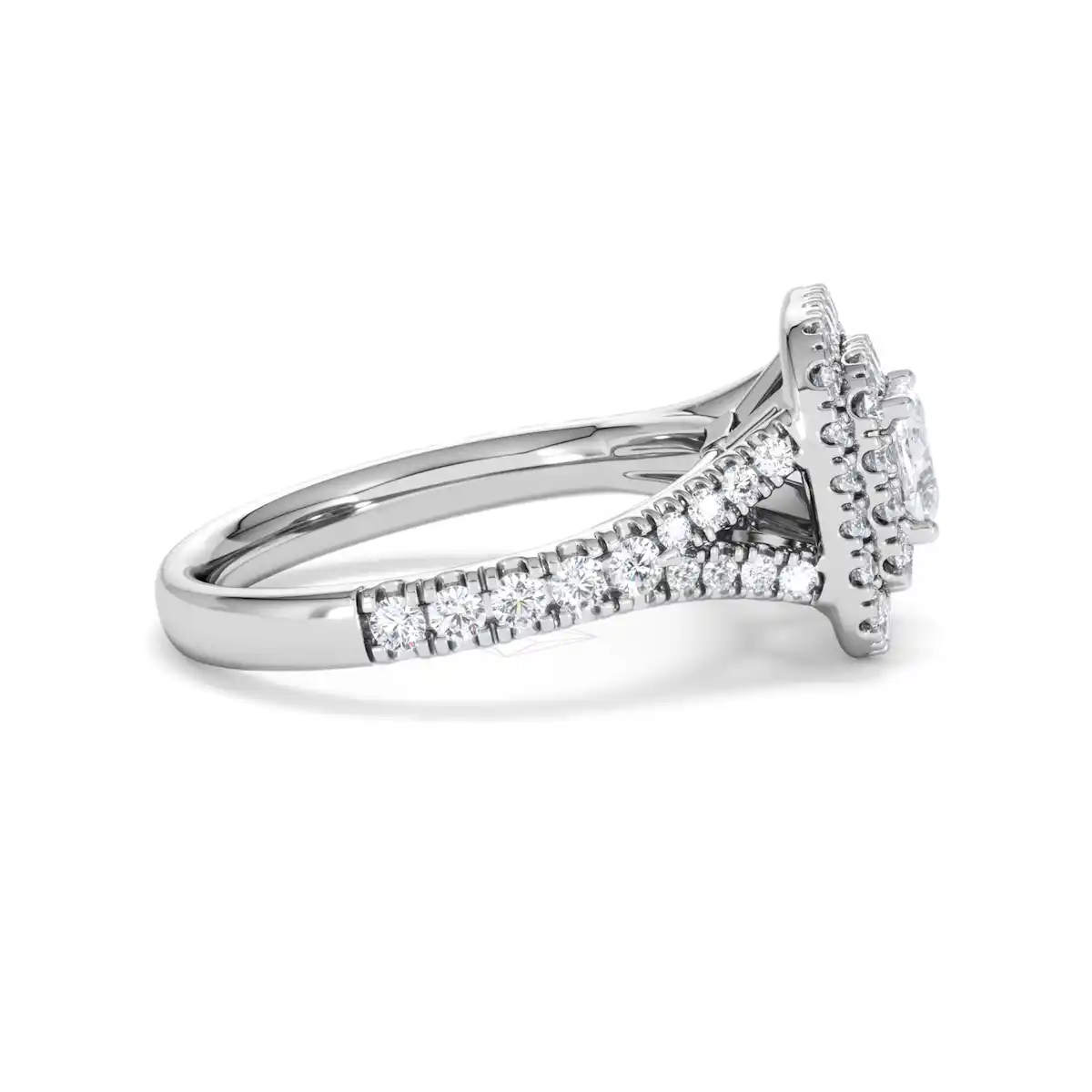 Anastasia Lab Diamond Halo Engagement Ring in Platinum 1.30ct F/VS1