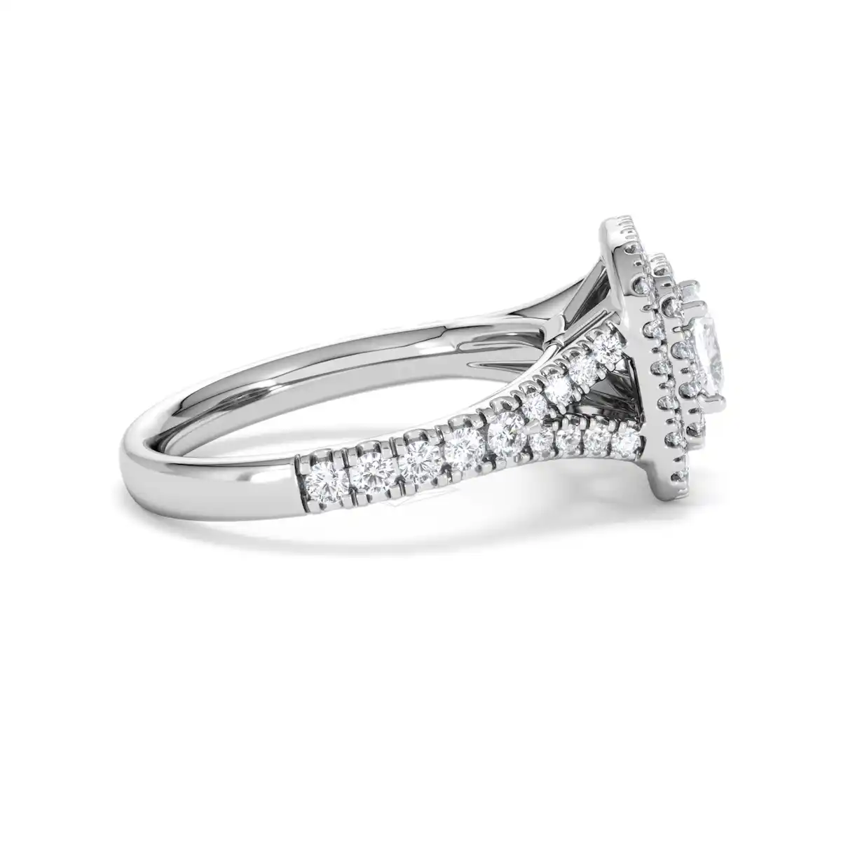 Anastasia Lab Diamond Halo Engagement Ring in Platinum 1.30ct F/VS1