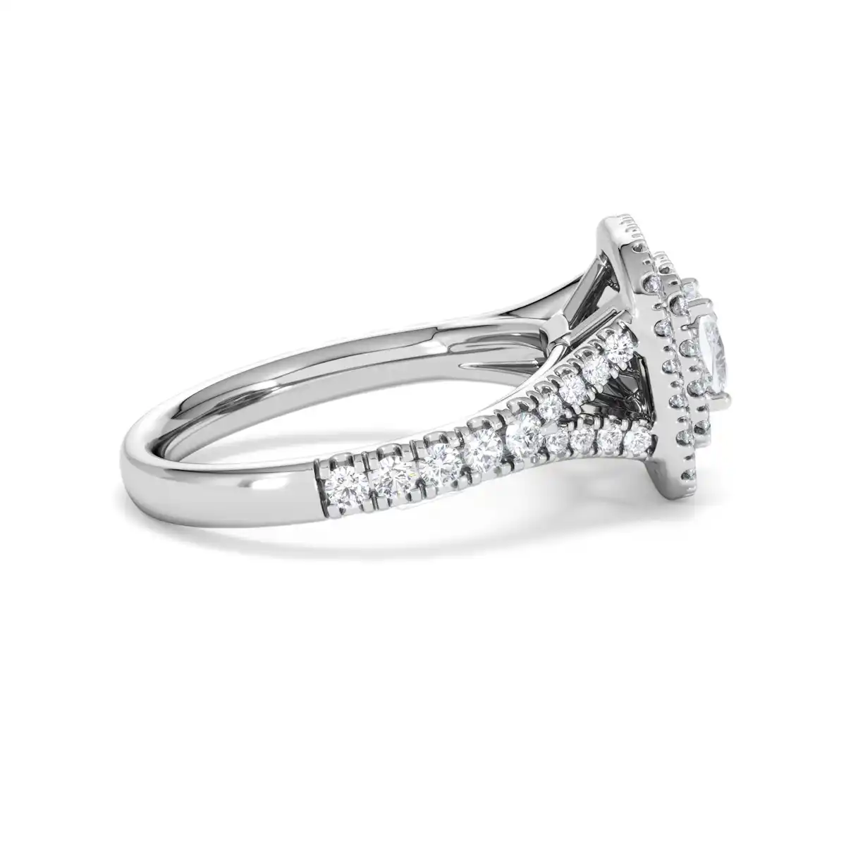 Anastasia Lab Diamond Halo Engagement Ring in Platinum 1.30ct F/VS1