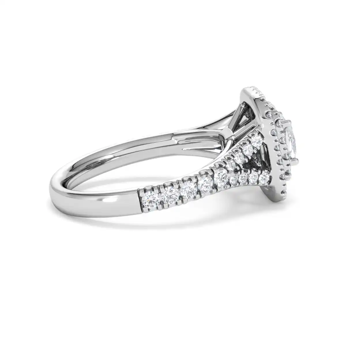 Anastasia Lab Diamond Halo Engagement Ring in Platinum 1.30ct F/VS1