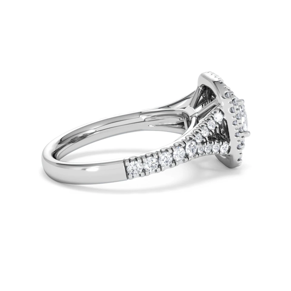 Anastasia Diamond Halo Engagement Ring 18K White Gold 1.30ct G/SI2