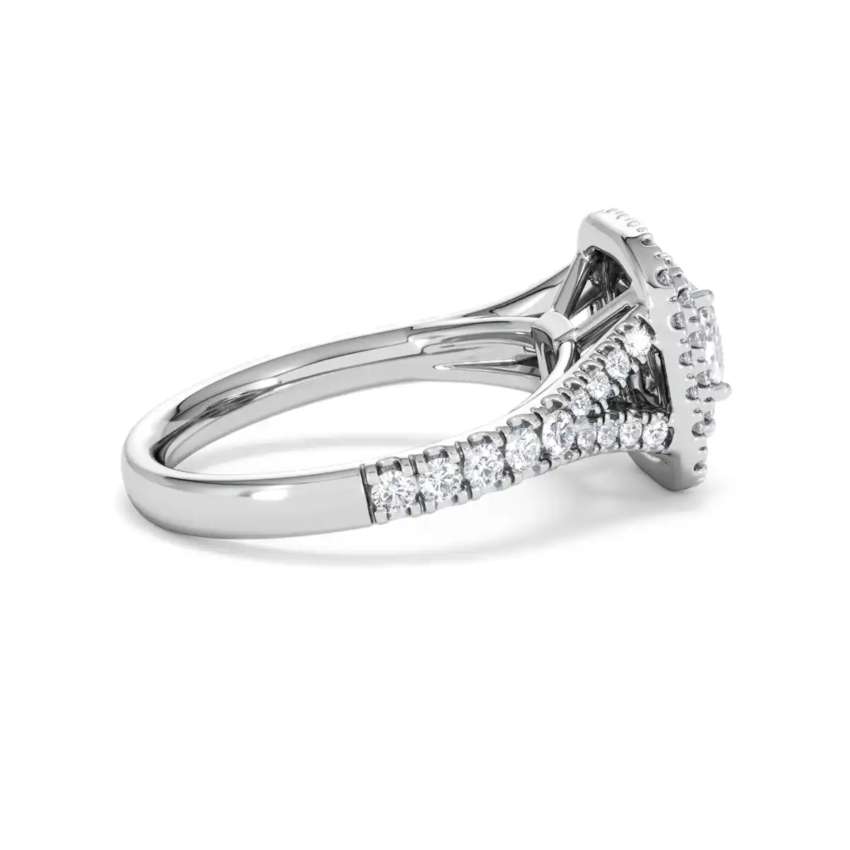 Anastasia Lab Diamond Halo Engagement Ring in Platinum 1.30ct F/VS1