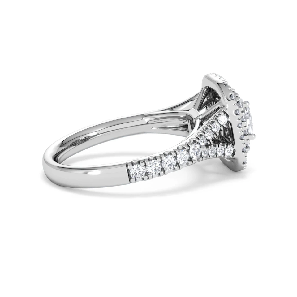Anastasia Diamond Halo Engagement Ring 18K White Gold 1.30ct G/VS2