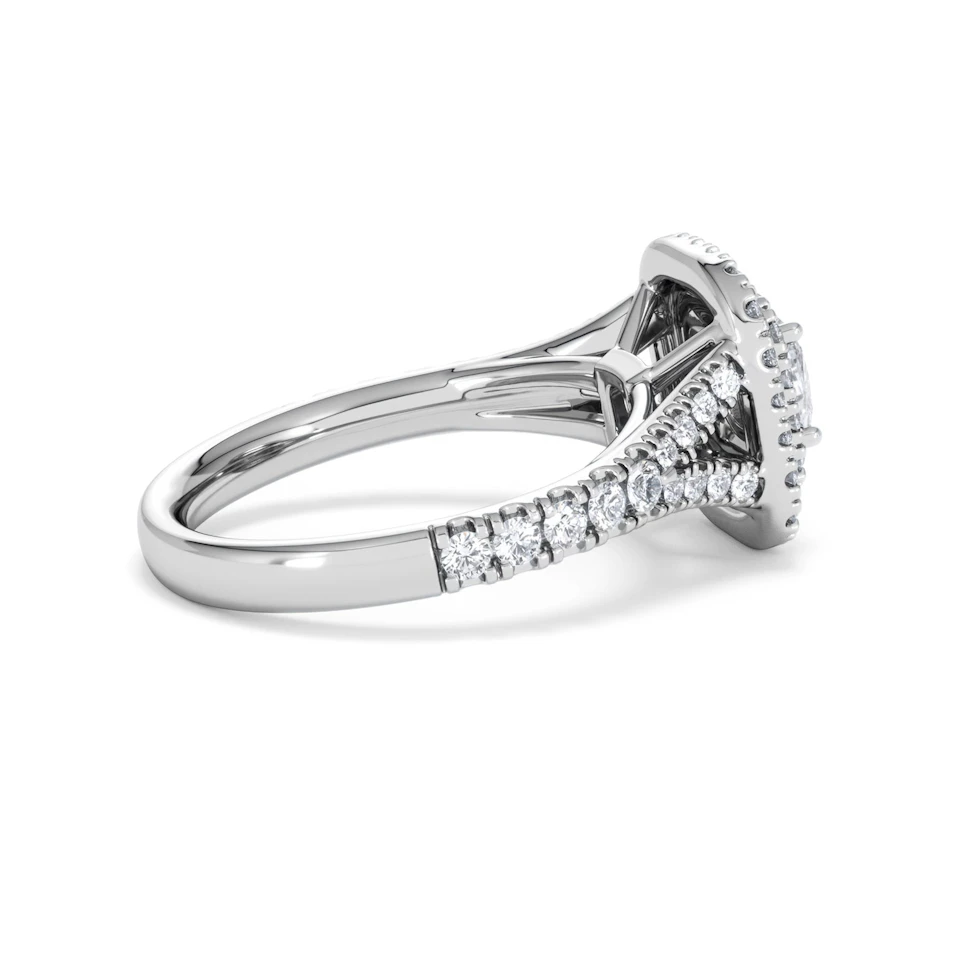 Anastasia Diamond Halo Engagement Ring in Platinum 1.30ct G/VS2