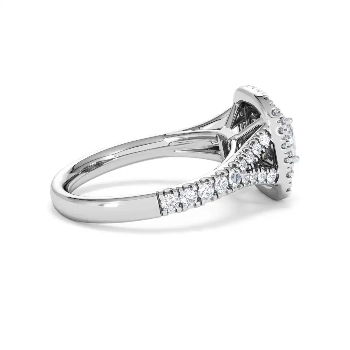 Anastasia Lab Diamond Halo Engagement Ring in Platinum 1.30ct F/VS1