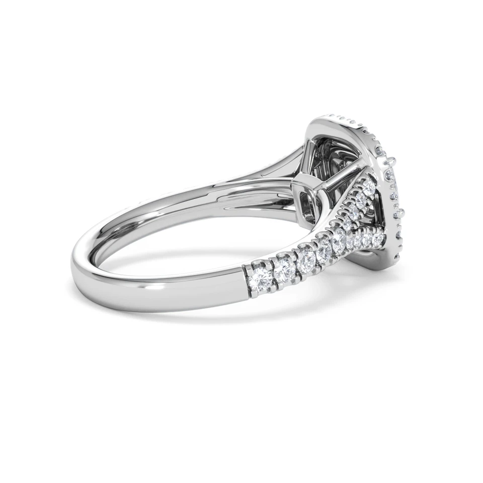 Anastasia Diamond Halo Engagement Ring 18K White Gold 1.30ct G/VS2