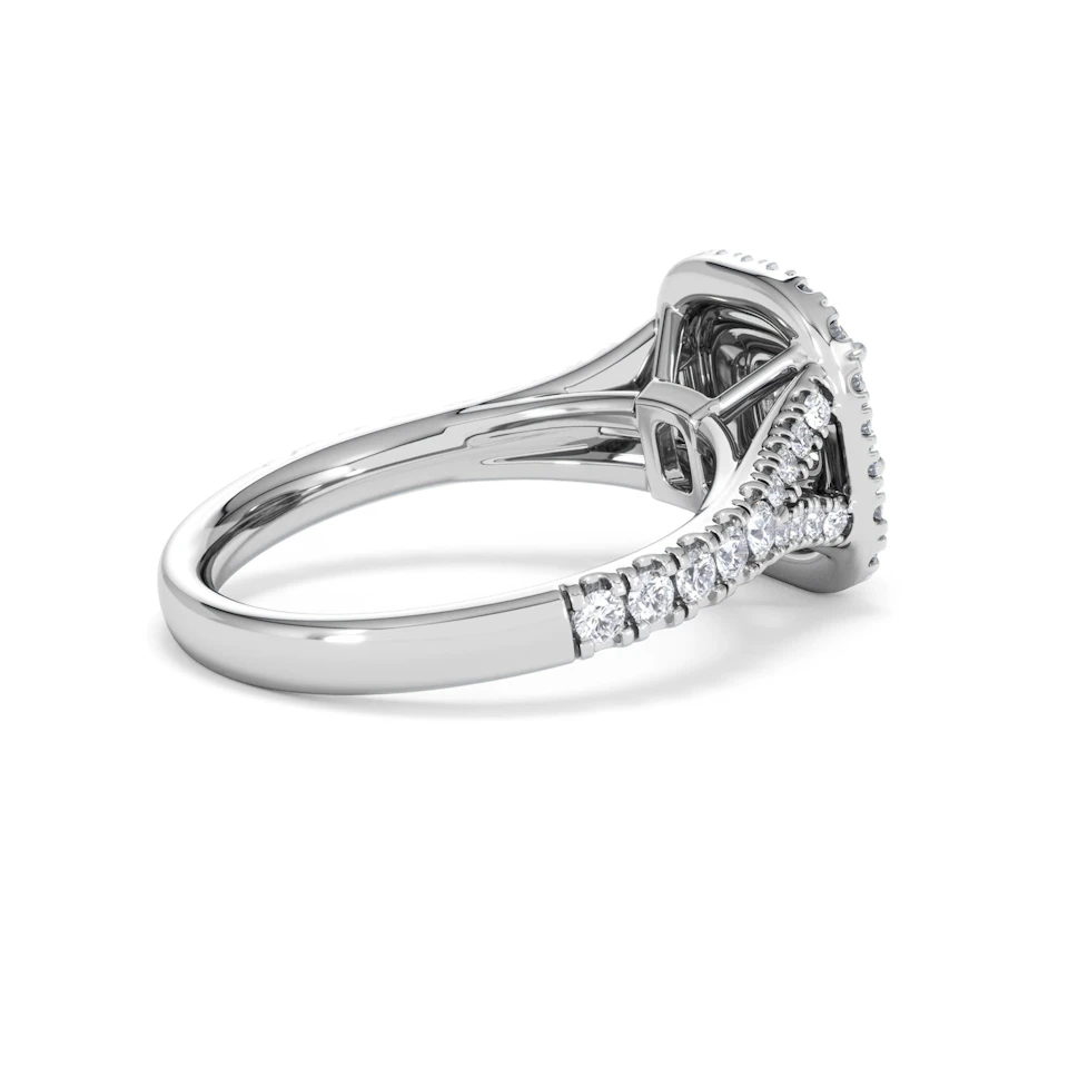 Anastasia Diamond Halo Engagement Ring 18K White Gold 1.30ct G/VS2