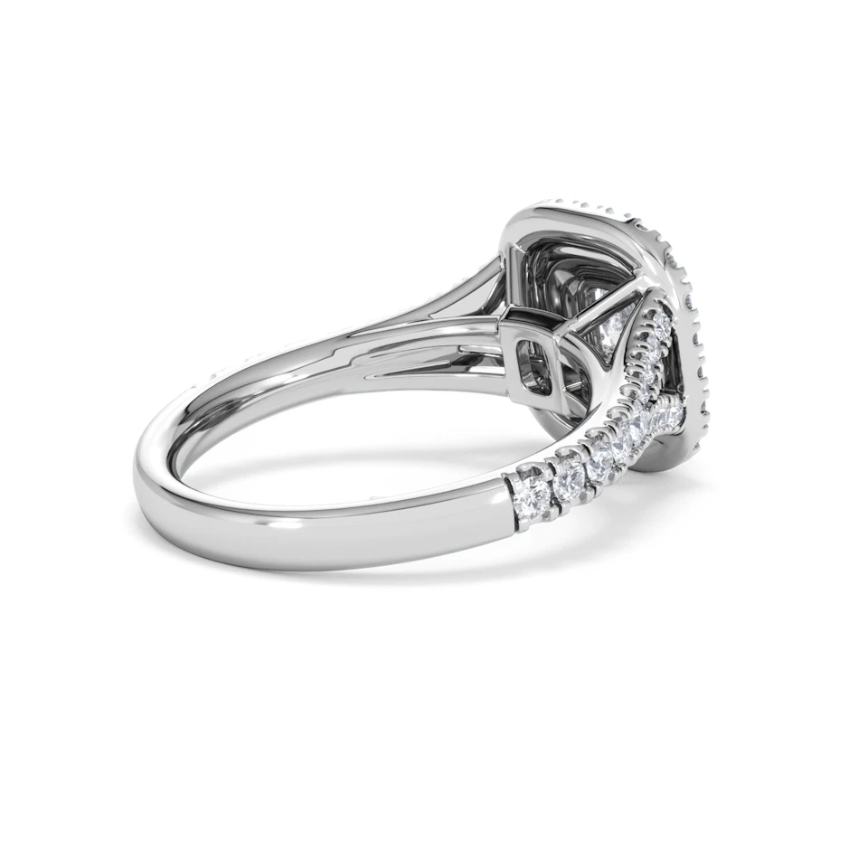 Anastasia Diamond Halo Engagement Ring 18K White Gold 1.30ct G/SI2