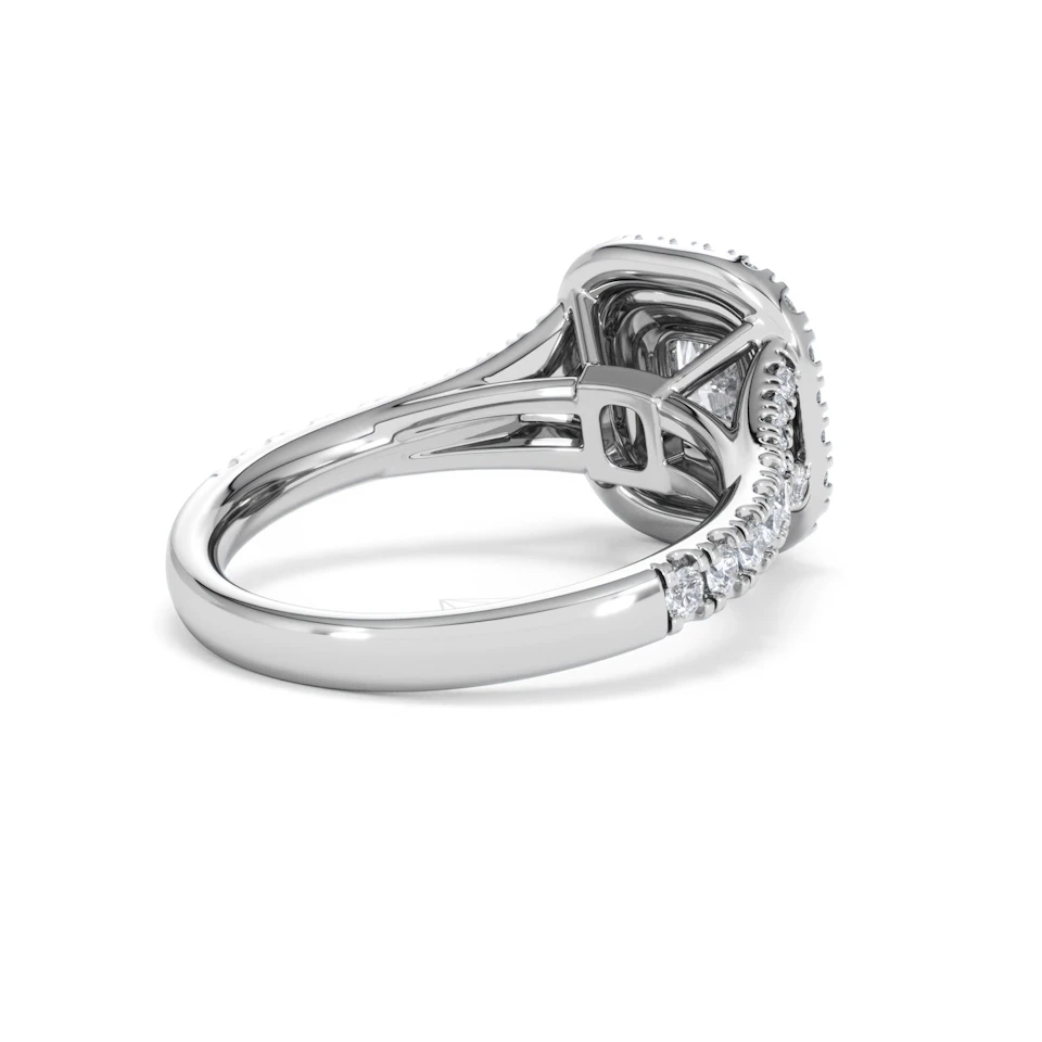 Anastasia Diamond Halo Engagement Ring 18K White Gold 1.30ct G/VS2