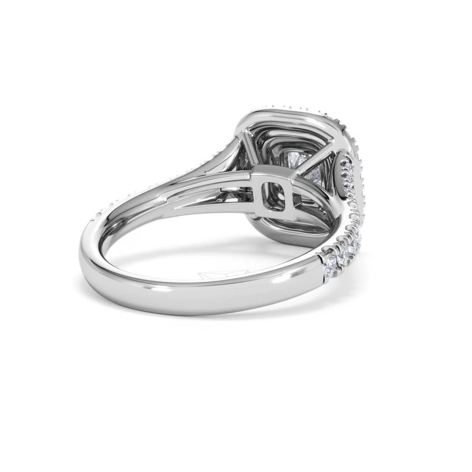 Anastasia Diamond Halo Engagement Ring 18K White Gold 1.30ct G/VS2