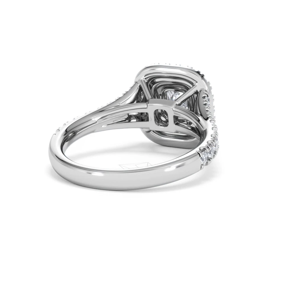 Anastasia Diamond Halo Engagement Ring 18K White Gold 1.30ct G/SI2