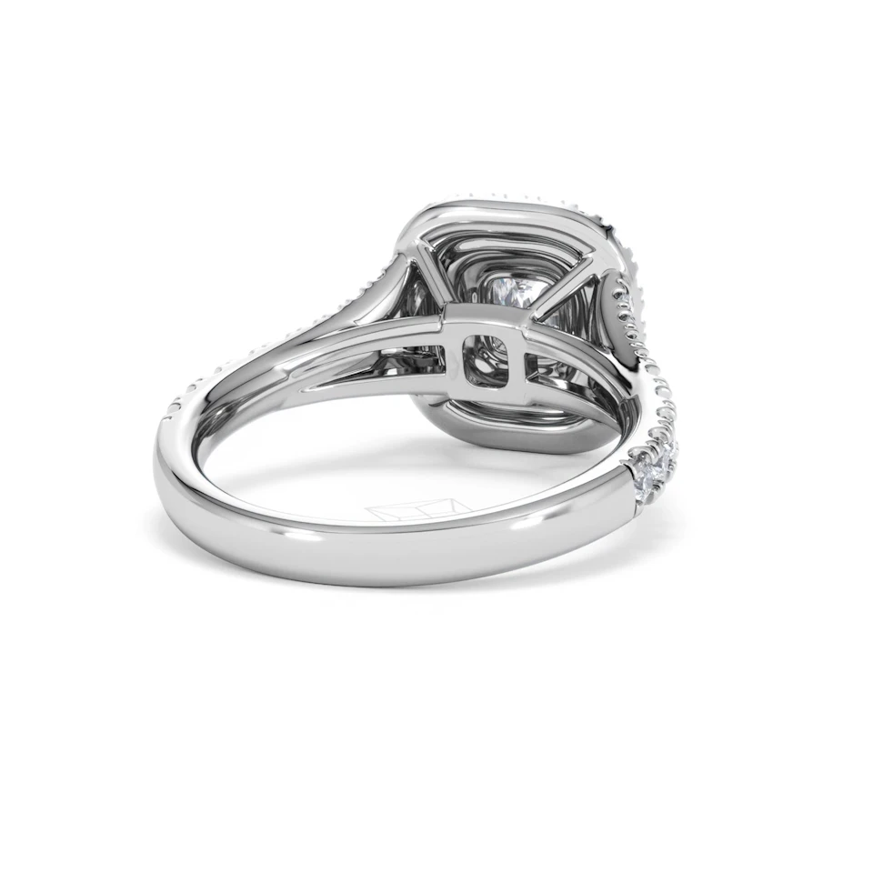 Anastasia Diamond Halo Engagement Ring 18K White Gold 1.30ct G/SI2