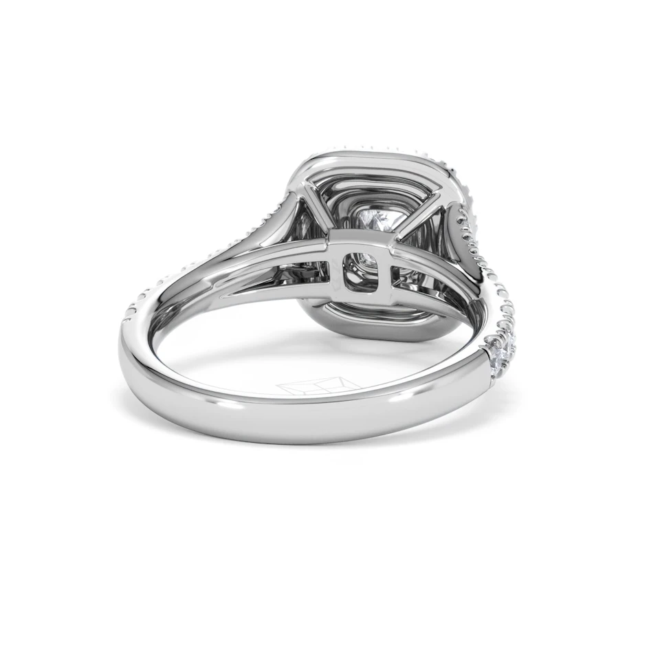 Anastasia Diamond Halo Engagement Ring 18K White Gold 1.30ct G/VS2