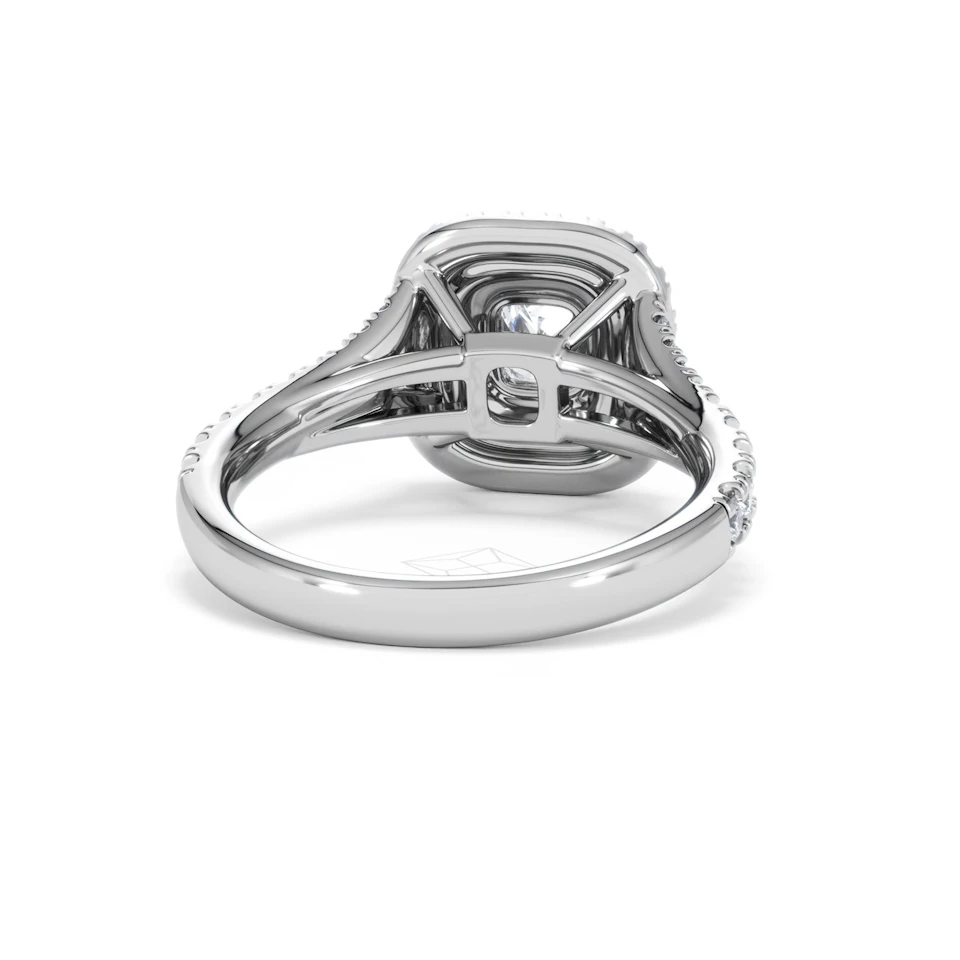 Anastasia Diamond Halo Engagement Ring 18K White Gold 1.30ct G/VS2