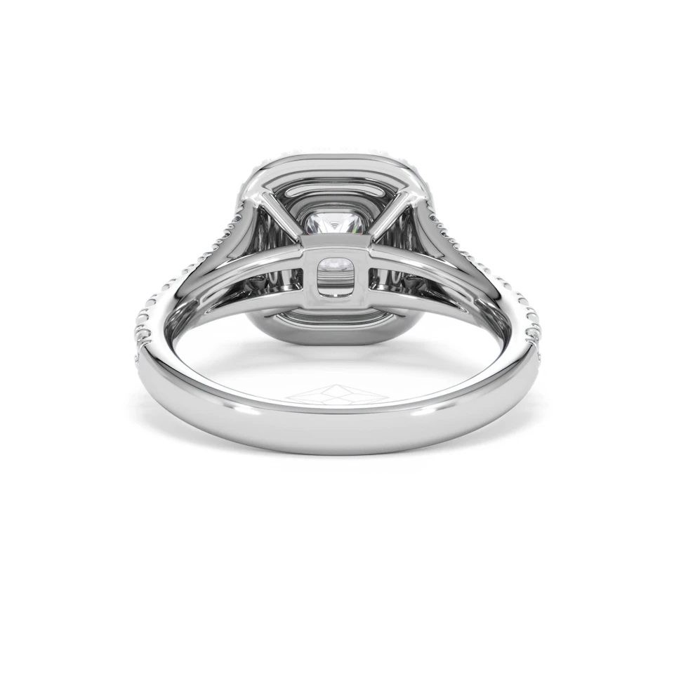 Anastasia Diamond Halo Engagement Ring 18K White Gold 1.30ct G/VS2