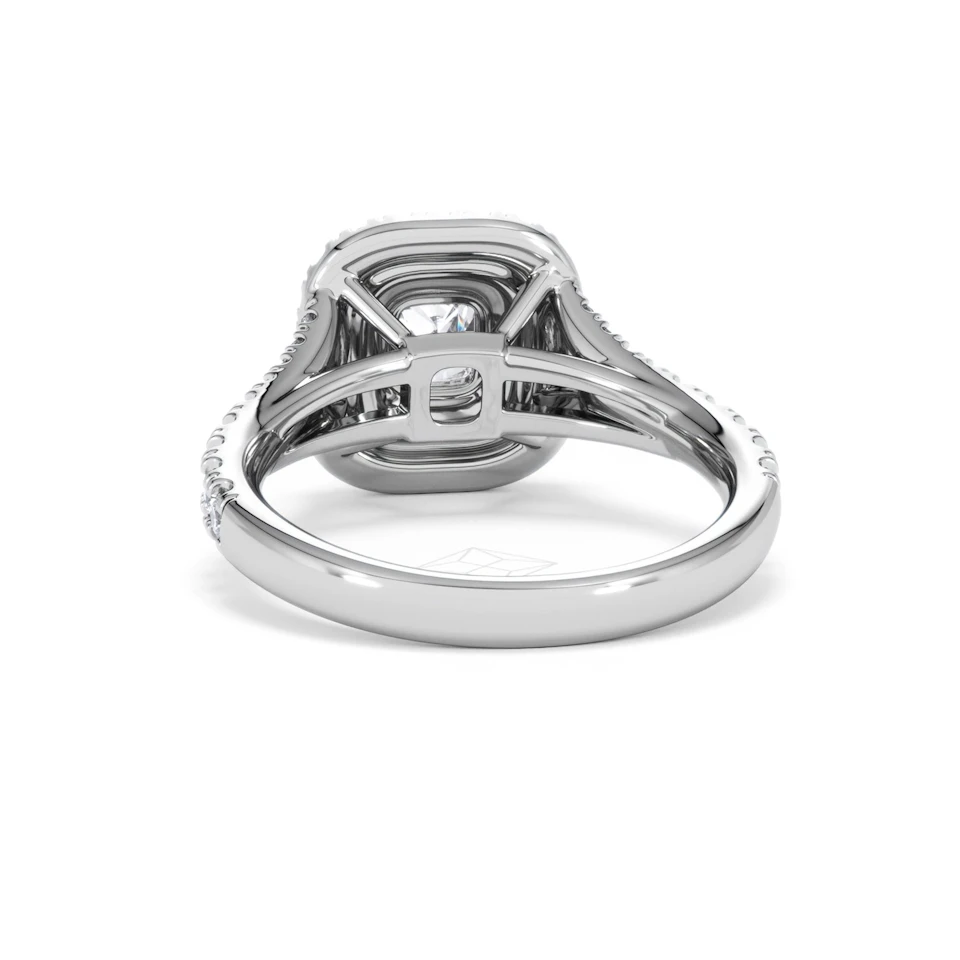 Anastasia Diamond Halo Engagement Ring 18K White Gold 1.30ct G/VS2