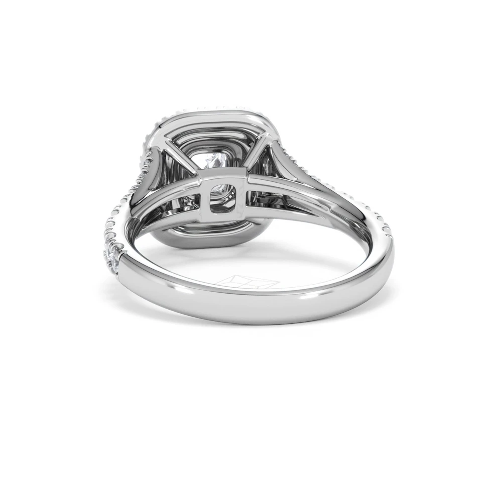 Anastasia Diamond Halo Engagement Ring 18K White Gold 1.30ct G/SI2