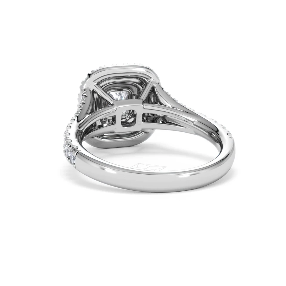 Anastasia Diamond Halo Engagement Ring 18K White Gold 1.30ct G/SI2