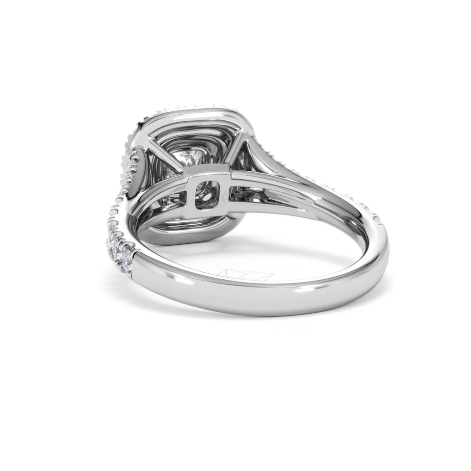 Anastasia Diamond Halo Engagement Ring 18K White Gold 1.30ct G/VS2