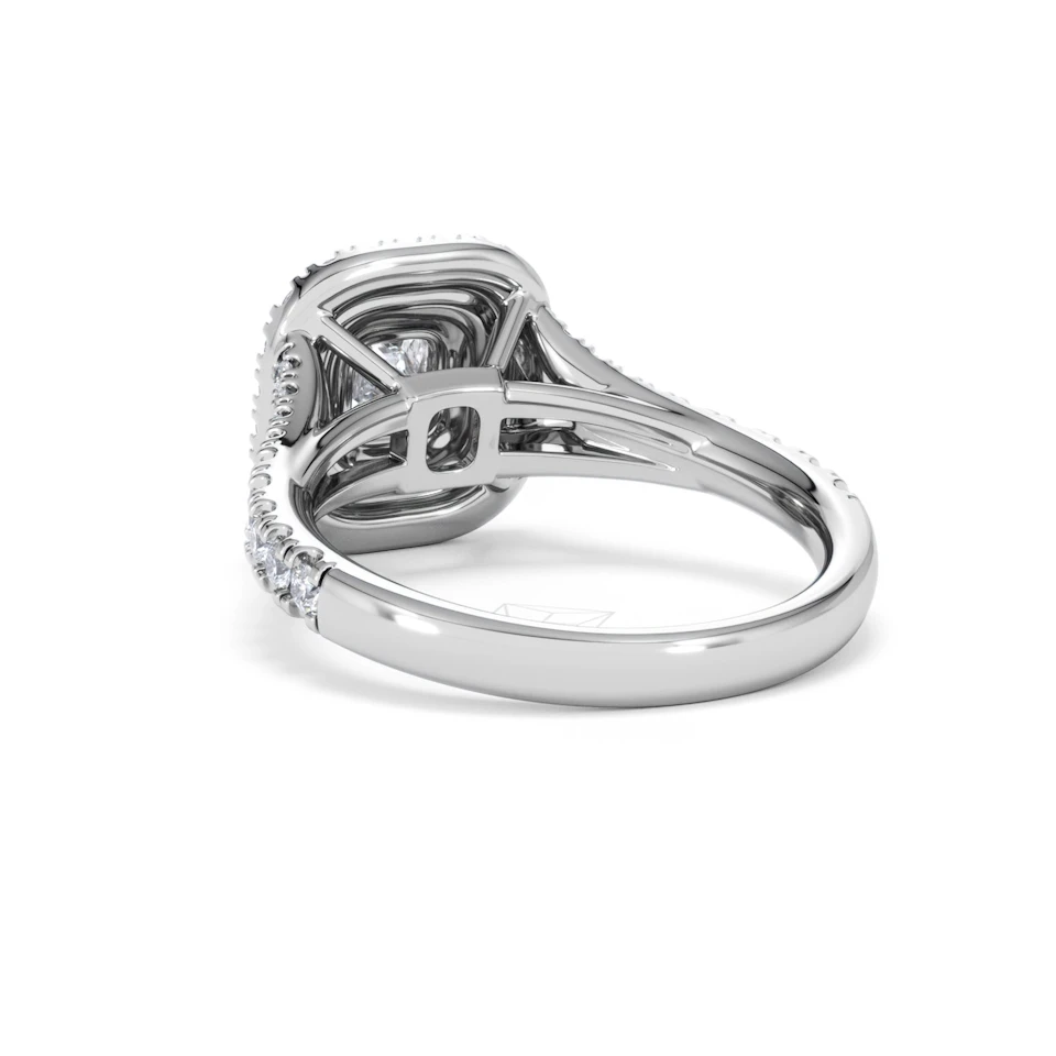 Anastasia Diamond Halo Engagement Ring 18K White Gold 1.30ct G/SI2
