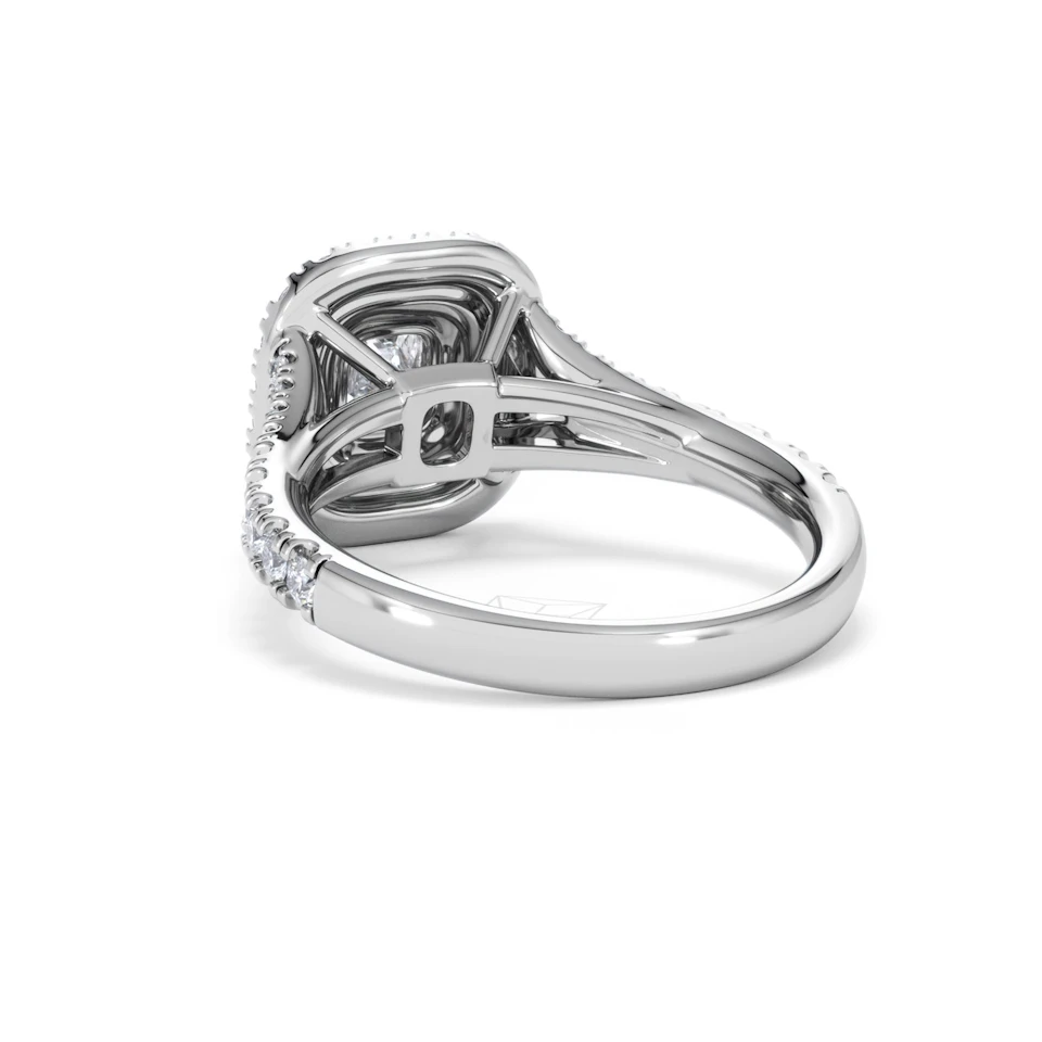 Anastasia Diamond Halo Engagement Ring 18K White Gold 1.30ct G/VS2