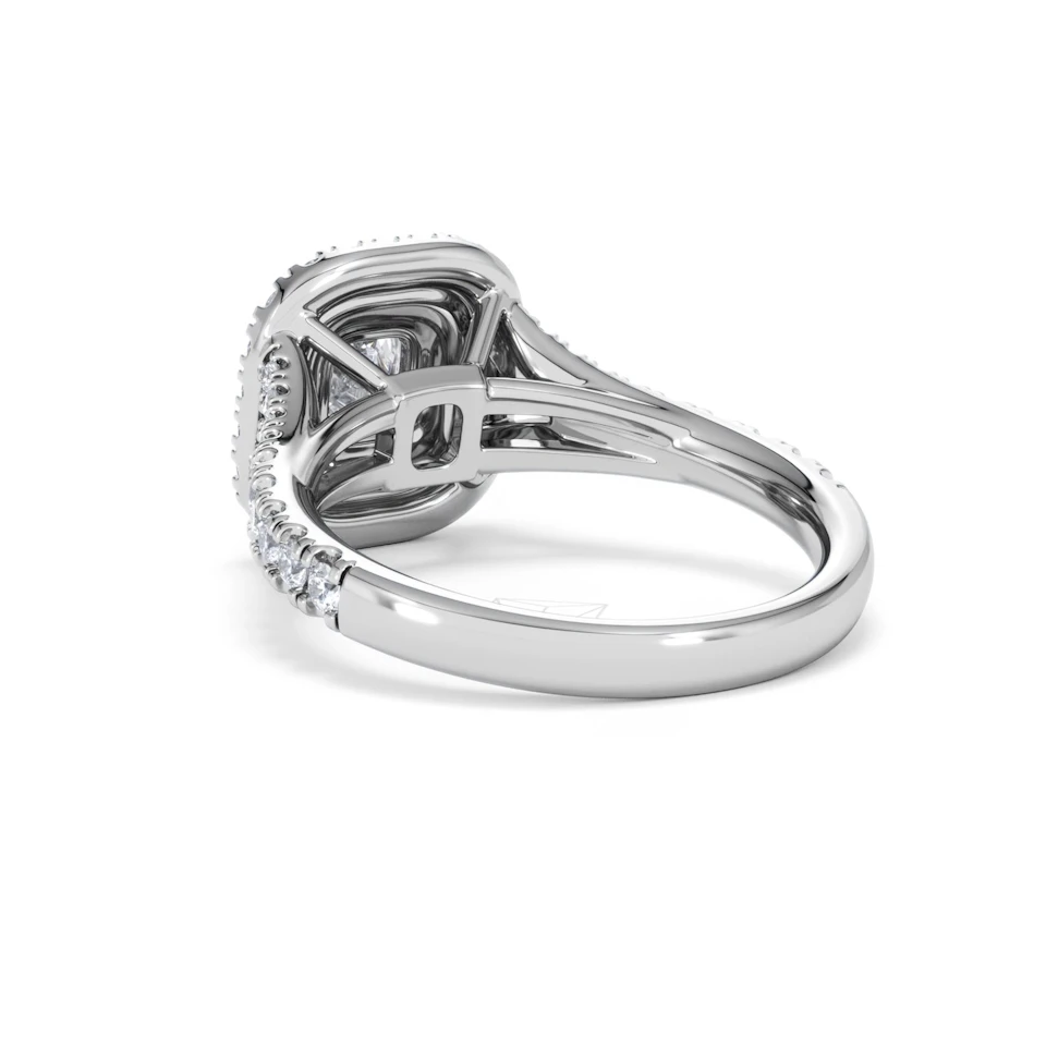 Anastasia Diamond Halo Engagement Ring 18K White Gold 1.30ct G/VS2