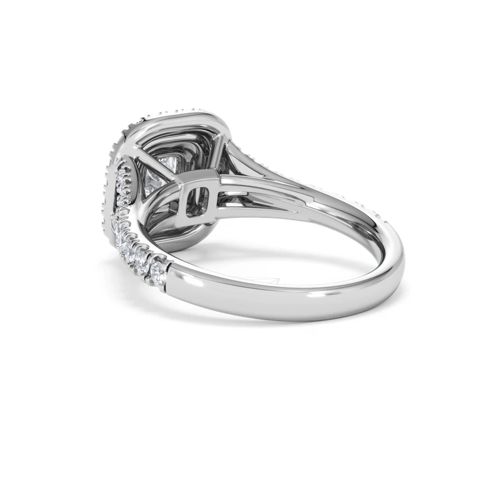 Anastasia Diamond Halo Engagement Ring 18K White Gold 1.30ct G/VS2