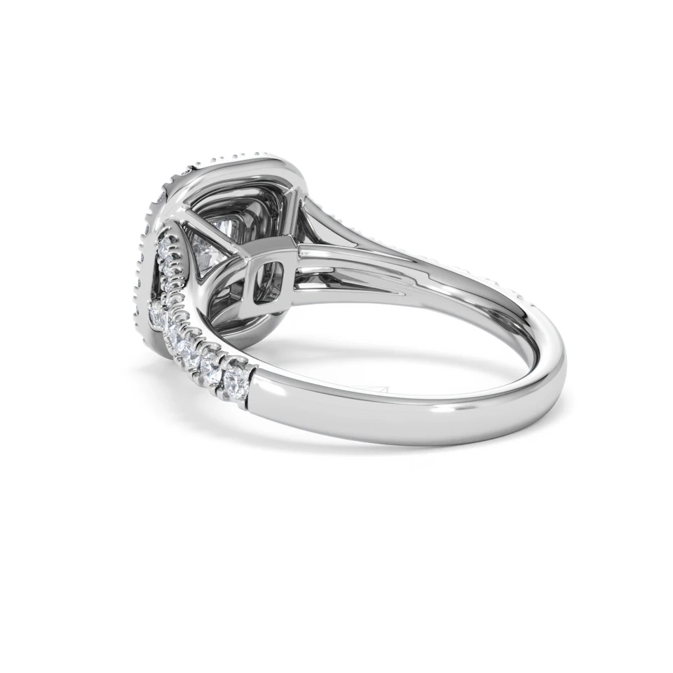 Anastasia Diamond Halo Engagement Ring 18K White Gold 1.30ct G/SI2