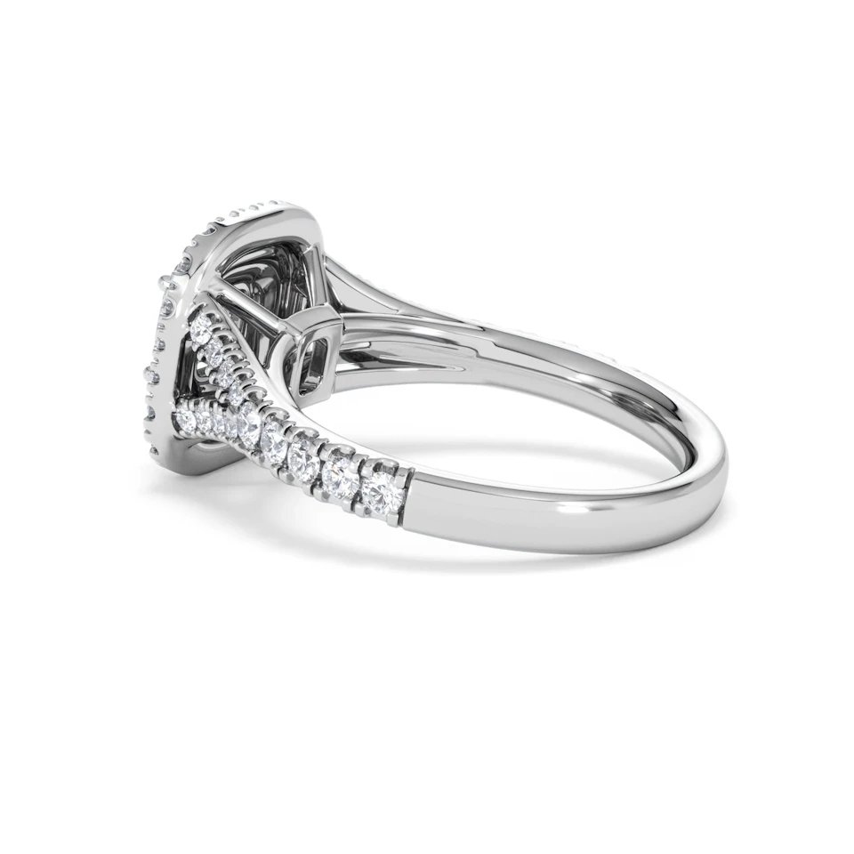 Anastasia Diamond Halo Engagement Ring 18K White Gold 1.30ct G/VS2