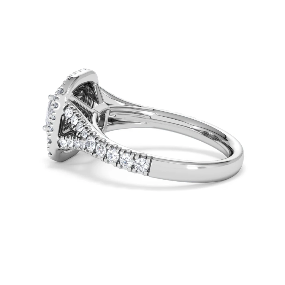 Anastasia Diamond Halo Engagement Ring 18K White Gold 1.30ct G/VS2