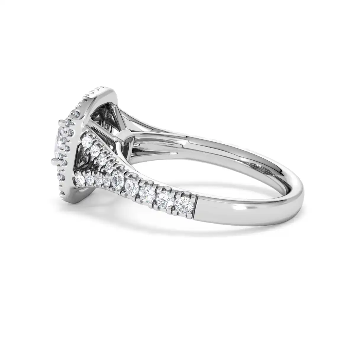 Anastasia Lab Diamond Halo Engagement Ring in Platinum 1.30ct F/VS1