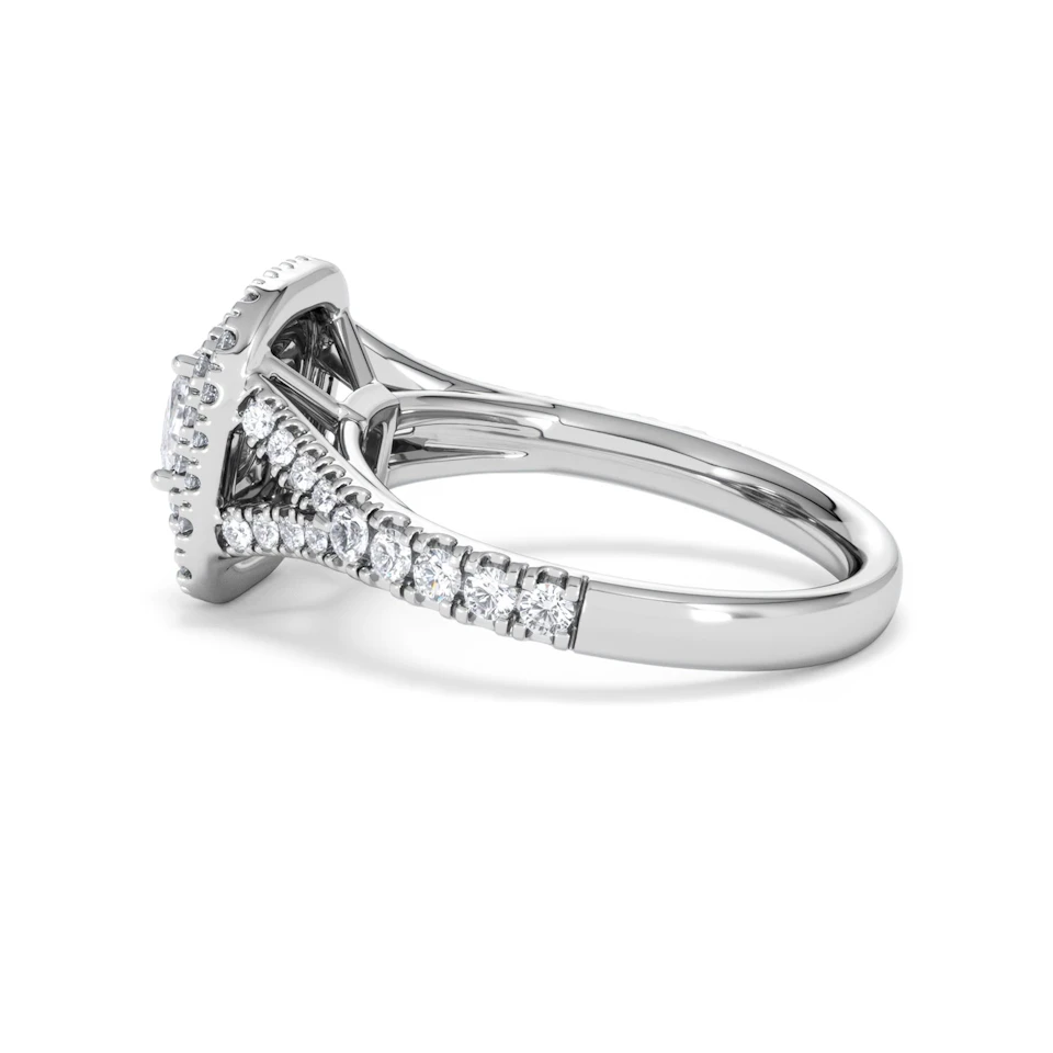 Anastasia Diamond Halo Engagement Ring 18K White Gold 1.30ct G/VS2