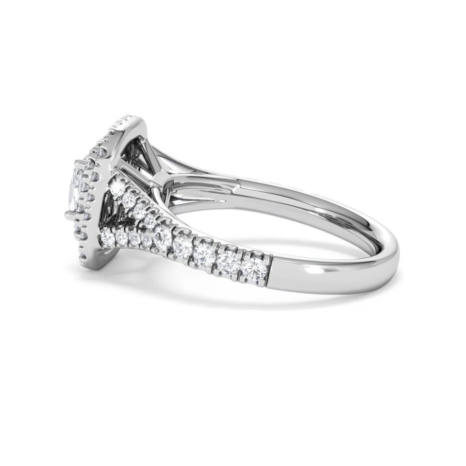 Anastasia Diamond Halo Engagement Ring in Platinum 1.30ct G/VS2