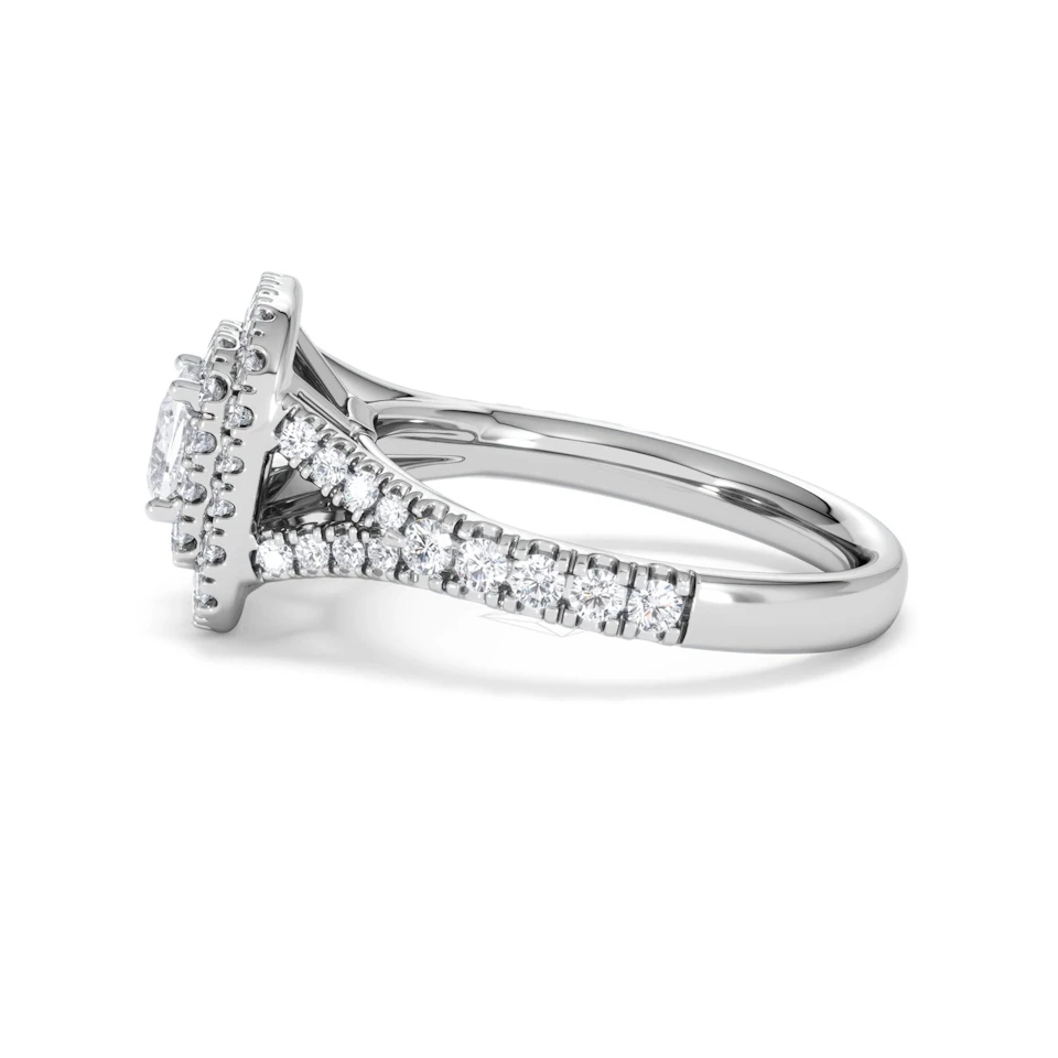Anastasia Lab Diamond Halo Engagement Ring in Platinum 1.30ct F/VS1